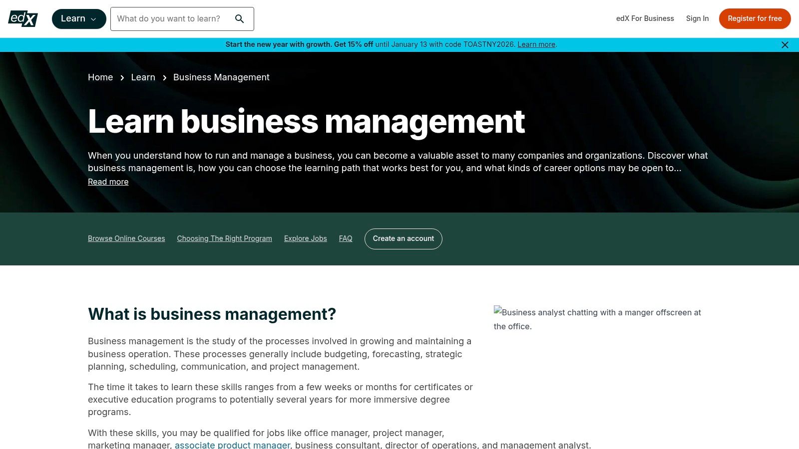 edX – Business Management Courses and Programs